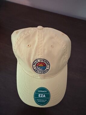 Legacy Pale Yellow Cotton Baseball Cap with Interior Logo Palm spring Cali